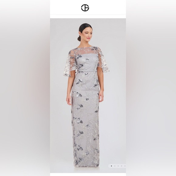 JS Collections Daphne Flutter Column Gown NWT - Picture 1 of 10